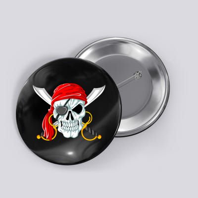 Jolly Roger Pirate Skull Button
