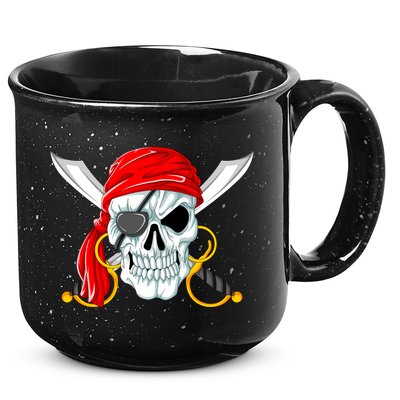 Jolly Roger Pirate Skull 15oz Campfire Ceramic Mug