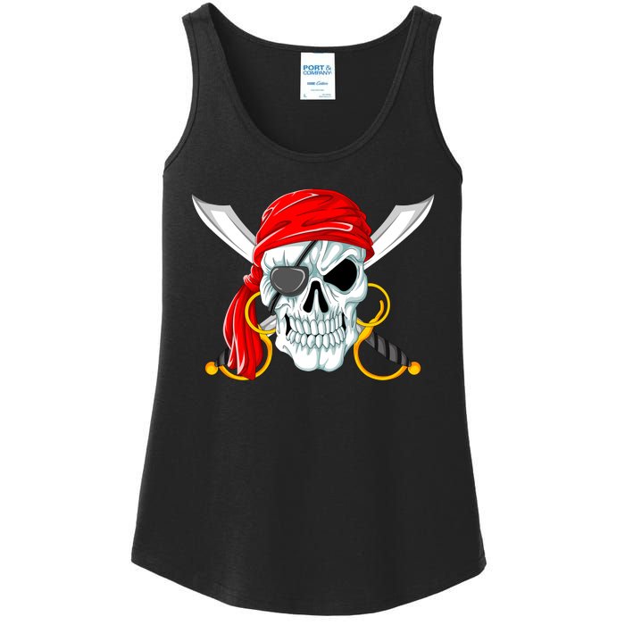 Jolly Roger Pirate Skull Ladies Essential Tank