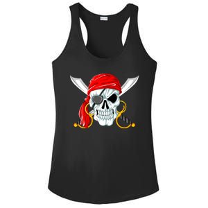 Jolly Roger Pirate Skull Ladies PosiCharge Competitor Racerback Tank