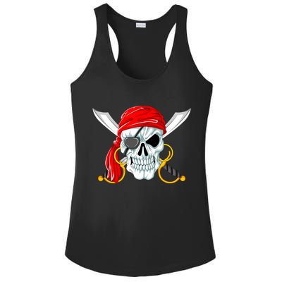 Jolly Roger Pirate Skull Ladies PosiCharge Competitor Racerback Tank
