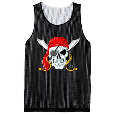 Jolly Roger Pirate Skull Mesh Reversible Basketball Jersey Tank