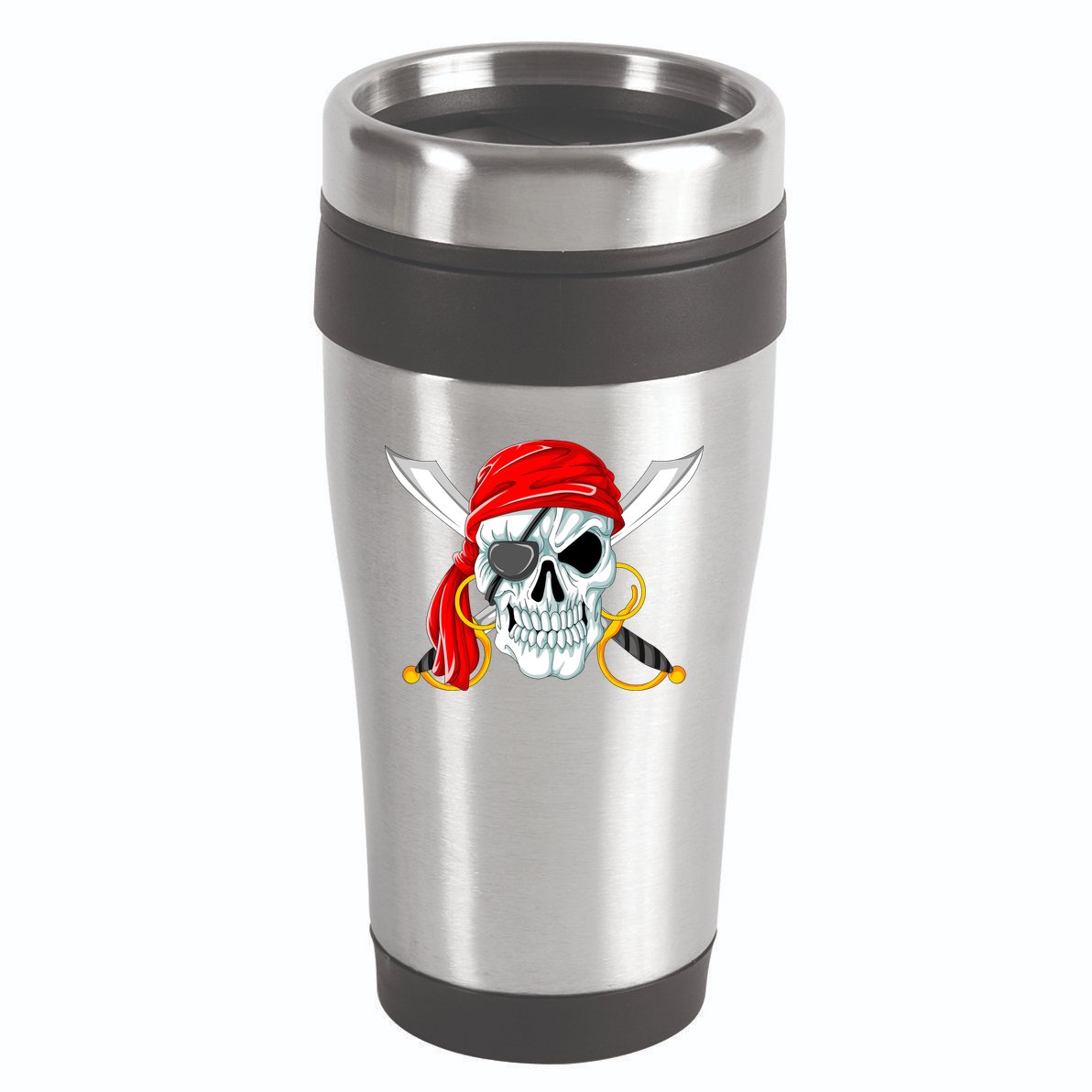 Jolly Roger Pirate Skull 16oz Travel Tumbler