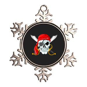 Jolly Roger Pirate Skull Metallic Star Ornament