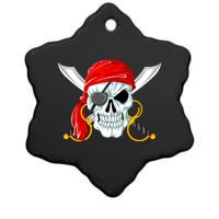 Jolly Roger Pirate Skull Ceramic Star Ornament