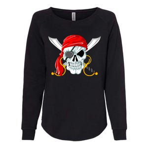 Jolly Roger Pirate Skull Womens California Wash Sweatshirt