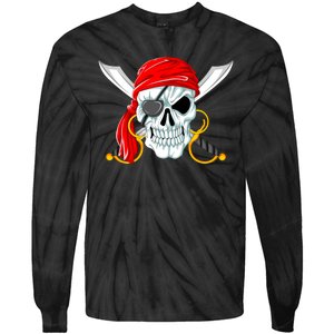 Jolly Roger Pirate Skull Tie-Dye Long Sleeve Shirt