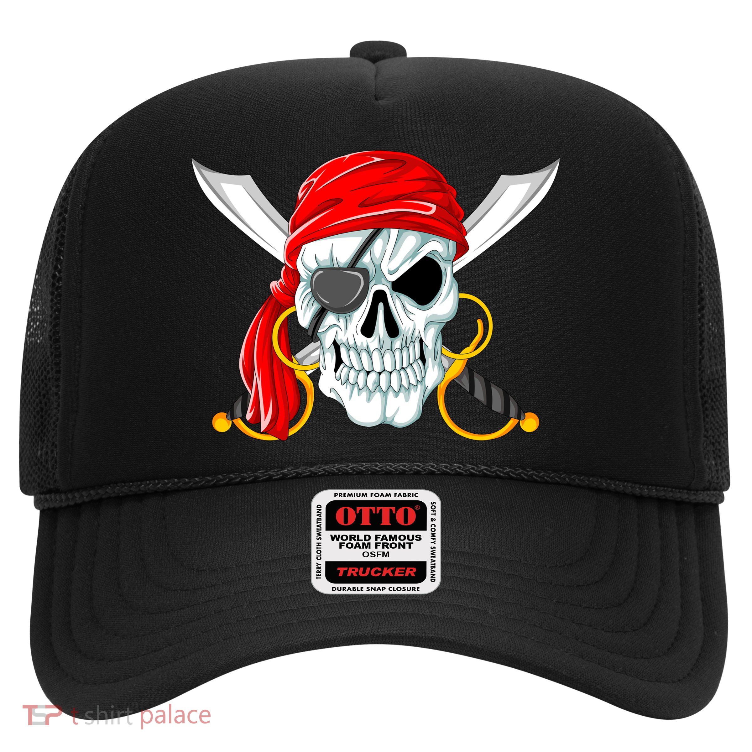 Jolly Roger Pirate Skull Trucker Hat