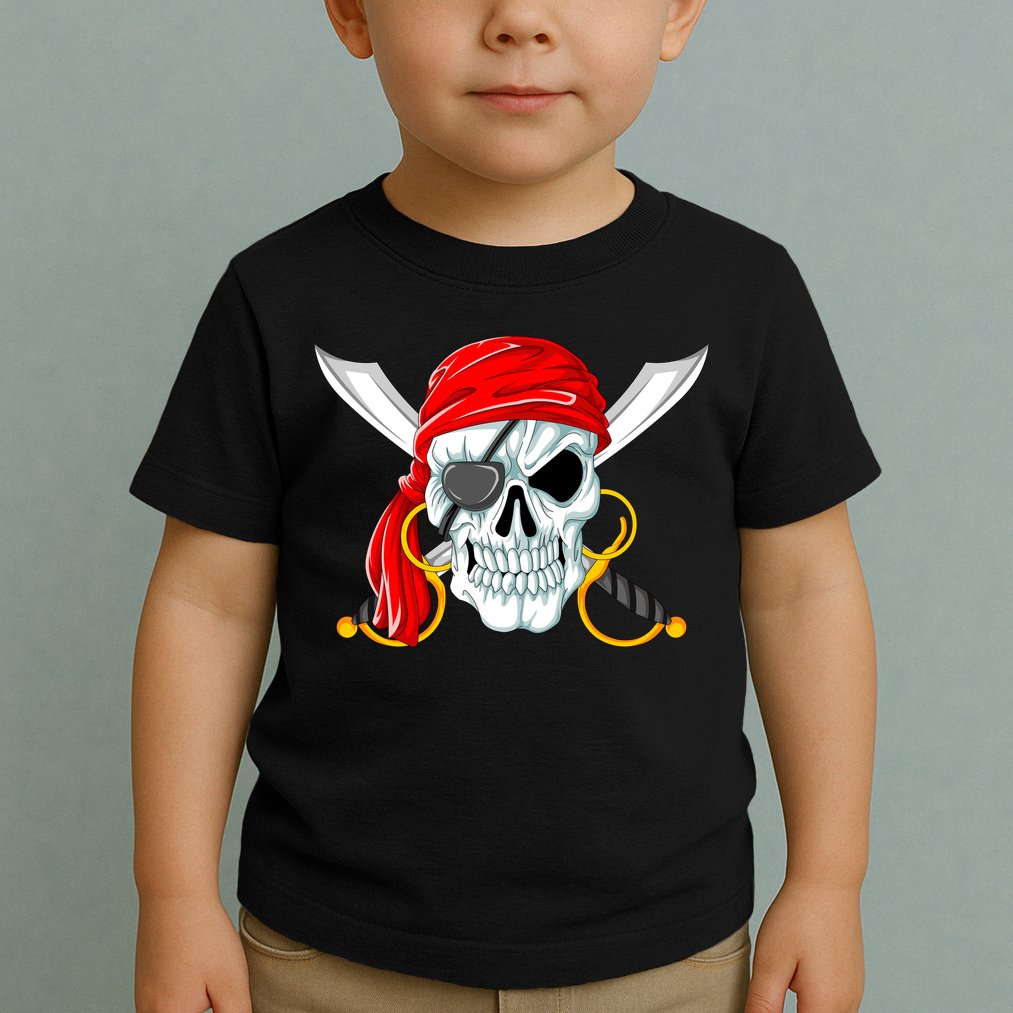 Jolly Roger Pirate Skull Toddler T-Shirt