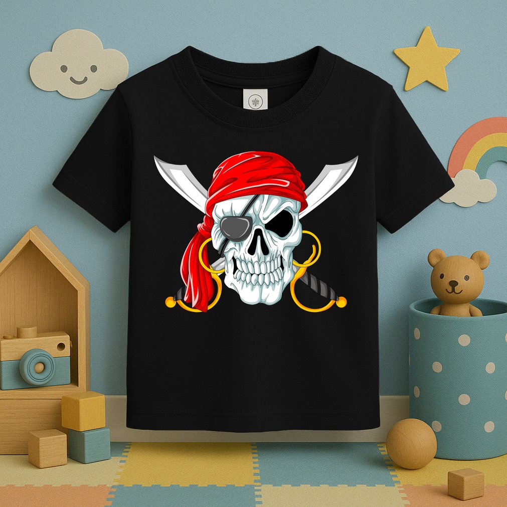 Jolly Roger Pirate Skull Toddler T-Shirt