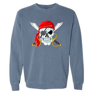 Jolly Roger Pirate Skull Garment-Dyed Sweatshirt