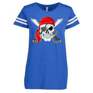 Jolly Roger Pirate Skull Enza Ladies Jersey Football T-Shirt