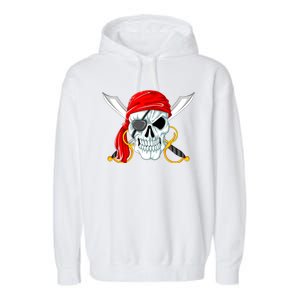 Jolly Roger Pirate Skull Garment-Dyed Fleece Hoodie