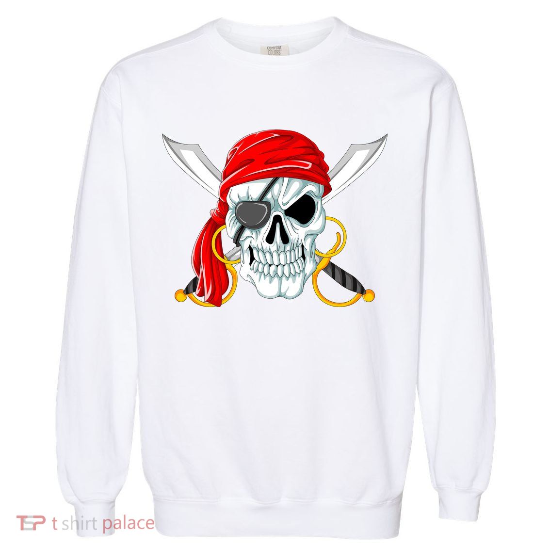 Jolly Roger Pirate Skull Garment-Dyed Sweatshirt