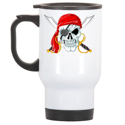 Jolly Roger Pirate Skull Stainless Steel Travel Mug