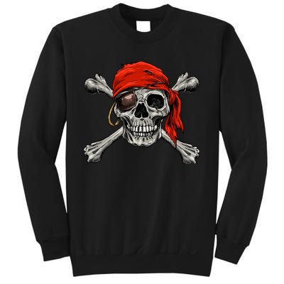 Jolly Roger Pirate Skull Crossbones Halloween Costume Sweatshirt