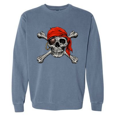 Jolly Roger Pirate Skull Crossbones Halloween Costume Garment-Dyed Sweatshirt