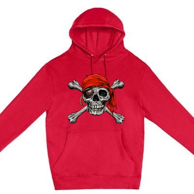 Jolly Roger Pirate Skull Crossbones Halloween Costume Premium Pullover Hoodie