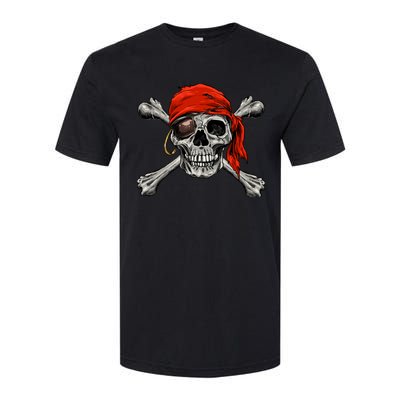 Jolly Roger Pirate Skull Crossbones Halloween Costume Softstyle CVC T-Shirt