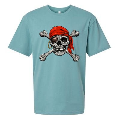 Jolly Roger Pirate Skull Crossbones Halloween Costume Sueded Cloud Jersey T-Shirt