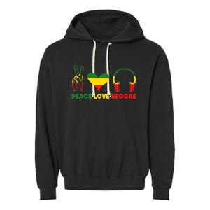 Jamaica Rastafarian Peace Love Reggae Music Rasta Garment-Dyed Fleece Hoodie