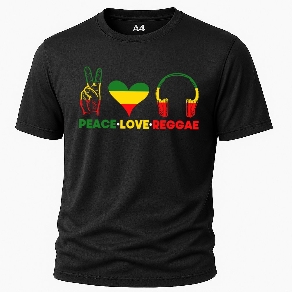 Jamaica Rastafarian Peace Love Reggae Music Rasta Cooling Performance Crew T-Shirt