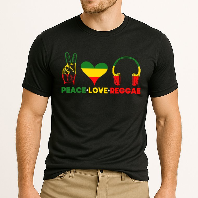 Jamaica Rastafarian Peace Love Reggae Music Rasta Cooling Performance Crew T-Shirt