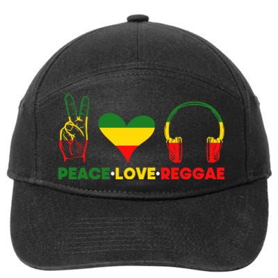 Jamaica Rastafarian Peace Love Reggae Music Rasta 7-Panel Snapback Hat