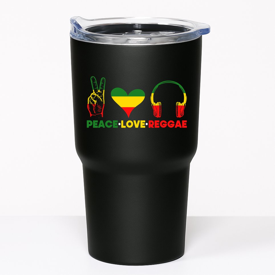 Jamaica Rastafarian Peace Love Reggae Music Rasta Tumbler