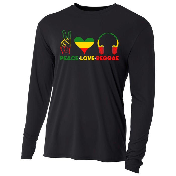 Jamaica Rastafarian Peace Love Reggae Music Rasta Cooling Performance Long Sleeve Crew