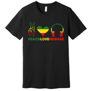 Jamaica Rastafarian Peace Love Reggae Music Rasta Premium T-Shirt