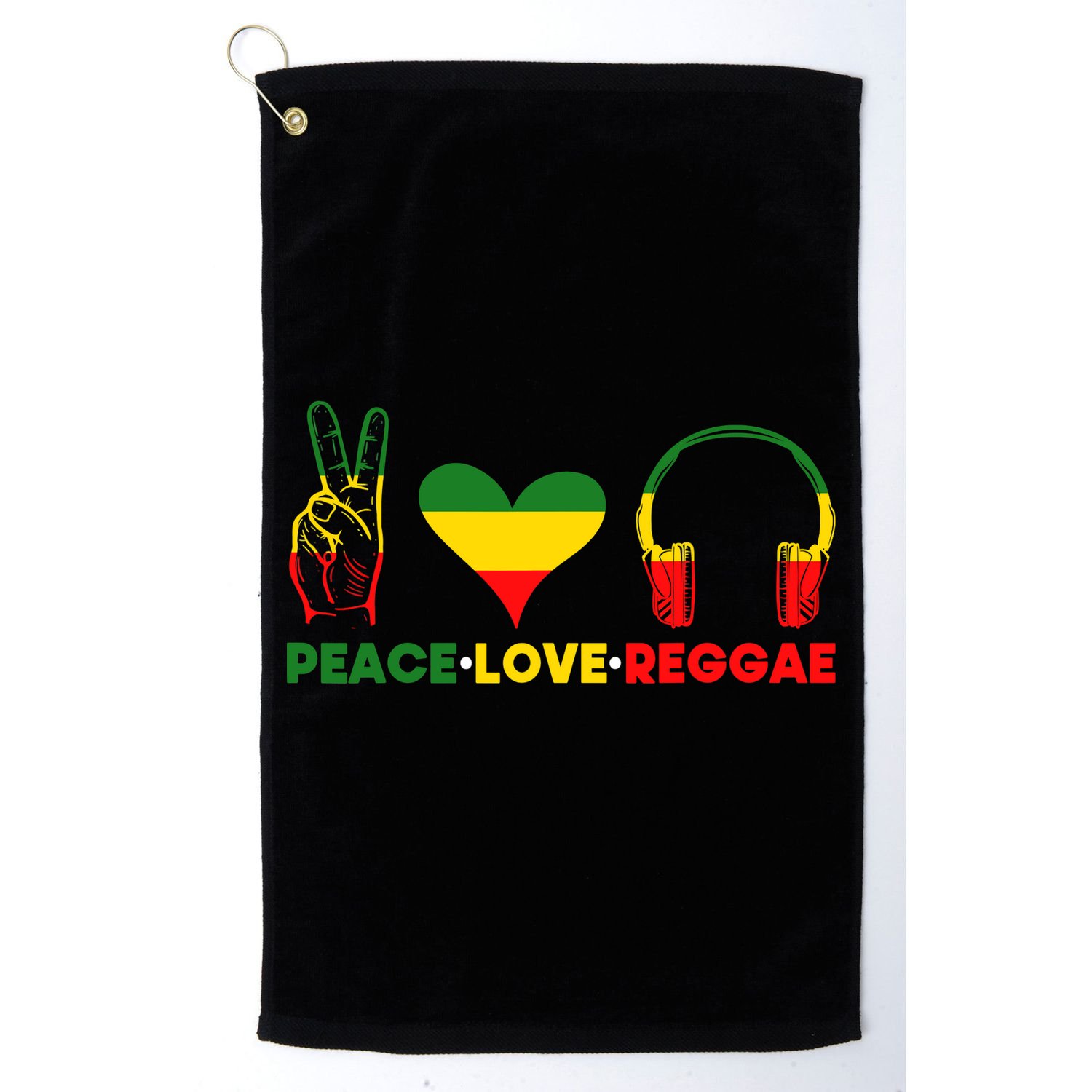 Jamaica Rastafarian Peace Love Reggae Music Rasta Golf Towel