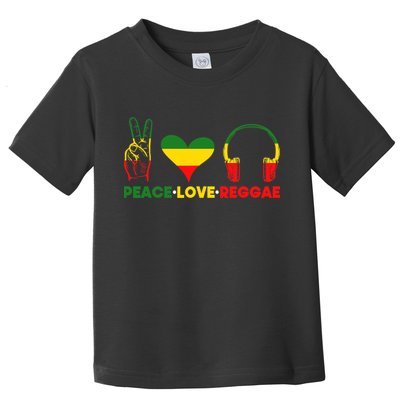 Jamaica Rastafarian Peace Love Reggae Music Rasta Toddler T-Shirt