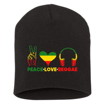 Jamaica Rastafarian Peace Love Reggae Music Rasta Short Acrylic Beanie