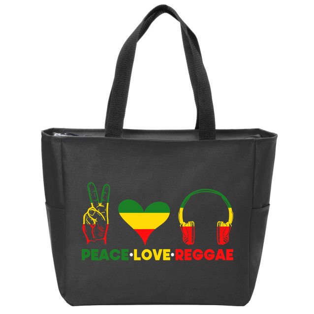 Jamaica Rastafarian Peace Love Reggae Music Rasta Zip Tote Bag