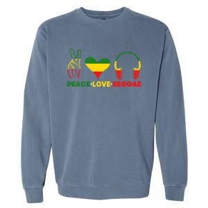 Jamaica Rastafarian Peace Love Reggae Music Rasta Garment-Dyed Sweatshirt