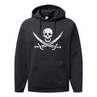 JOLLY ROGER PIRATE FLAG CALICO JACK HALLOWEEN COSTUME Performance Fleece Hoodie