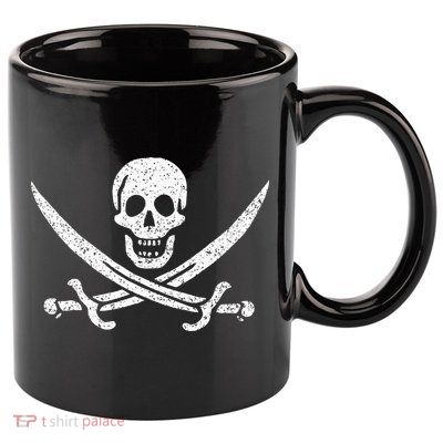 JOLLY ROGER PIRATE FLAG CALICO JACK HALLOWEEN COSTUME 11oz C Handle Ceramic Mug
