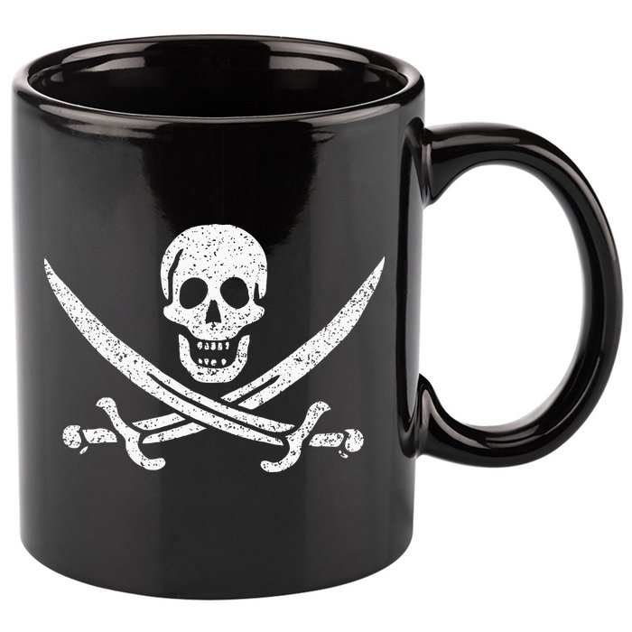 JOLLY ROGER PIRATE FLAG CALICO JACK HALLOWEEN COSTUME 11oz C Handle Ceramic Mug