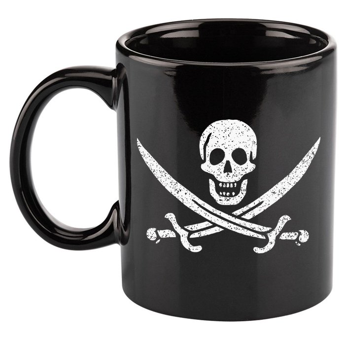 JOLLY ROGER PIRATE FLAG CALICO JACK HALLOWEEN COSTUME 11oz C Handle Ceramic Mug