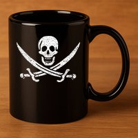 JOLLY ROGER PIRATE FLAG CALICO JACK HALLOWEEN COSTUME 11oz C Handle Ceramic Mug