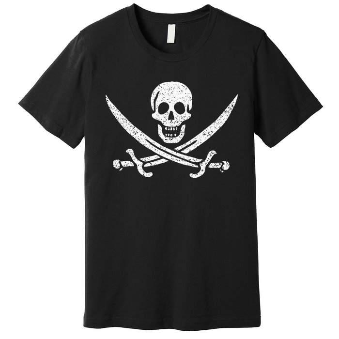 JOLLY ROGER PIRATE FLAG CALICO JACK HALLOWEEN COSTUME Premium T-Shirt