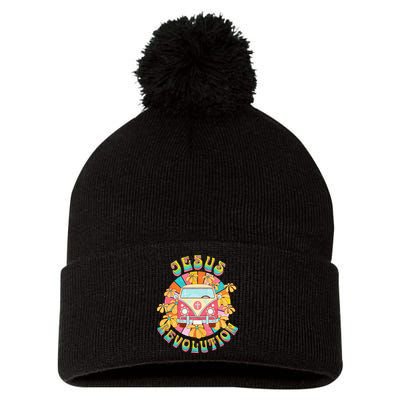 Jesus Revolution People Retro Van Bus Christian Faith Pom Pom 12in Knit Beanie