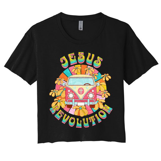 Jesus Revolution People Retro Van Bus Christian Faith Crop Top