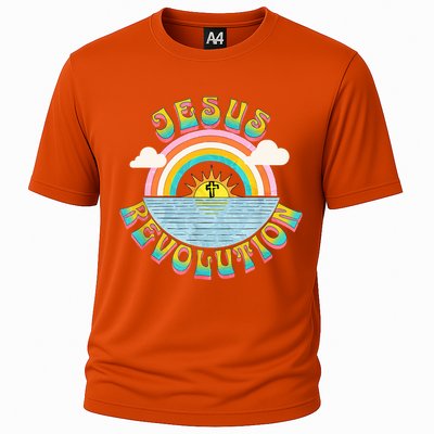 Jesus Revolution People Retro Sun Rainbow Christian Faith Cooling Performance Crew T-Shirt