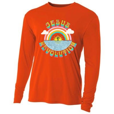 Jesus Revolution People Retro Sun Rainbow Christian Faith Cooling Performance Long Sleeve Crew