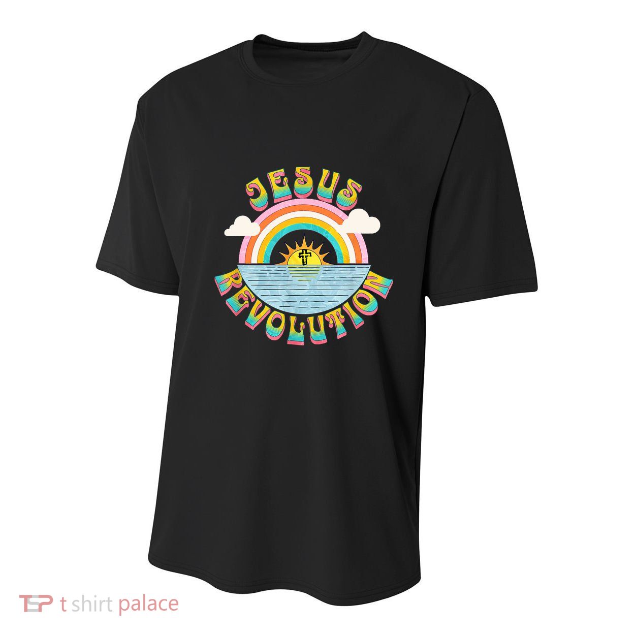 Jesus Revolution People Retro Sun Rainbow Christian Faith Youth Performance Sprint T-Shirt