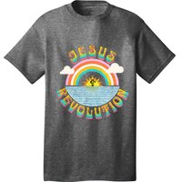 Jesus Revolution People Retro Sun Rainbow Christian Faith T-Shirt