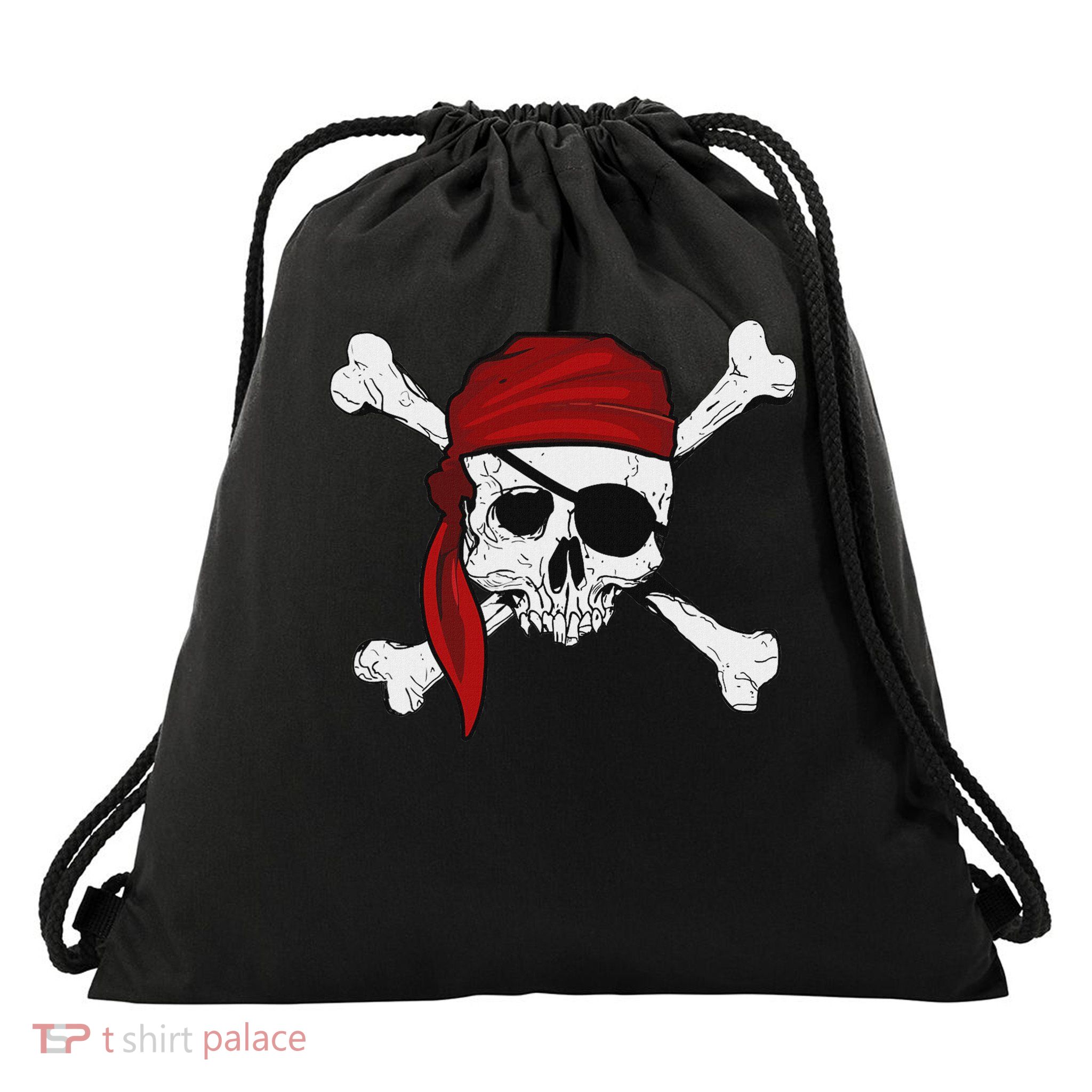 Jolly Roger Pirate Fun Pirates Skull And Cross Bones Drawstring Bag