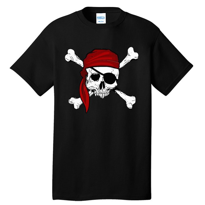 Jolly Roger Pirate Fun Pirates Skull And Cross Bones Tall T-Shirt